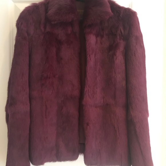 Burgundy Fur coat - Picture 2 of 7